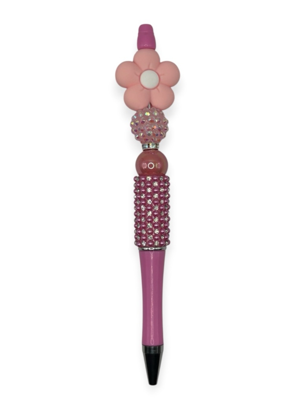 Handcrafted Pink Daisy Beaded Pen